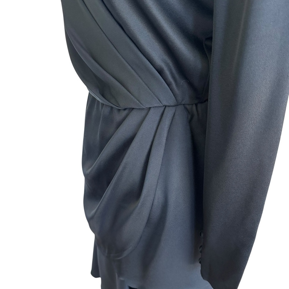 Vintage 80s Bill Blass Black Dress Draped Classic Couture sz 6/8 Bergdorf - Picture 8 of 14